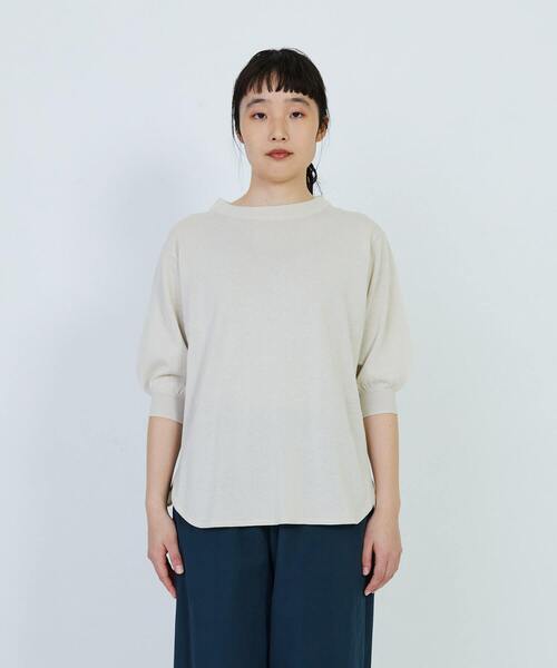 LOISIR ニット セーター 和紙コットン天竺クルーネックプル