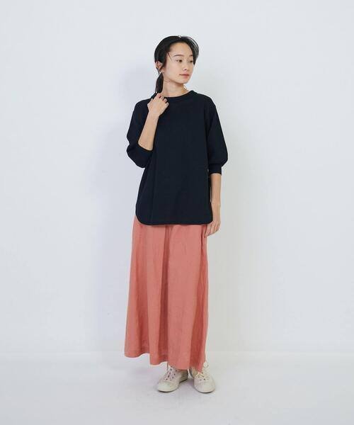 LOISIR ニット セーター 和紙コットン天竺クルーネックプル
