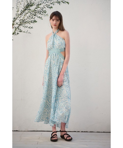 Estella.K ワンピース Cecilia Open Back Dress プリントカットアウト