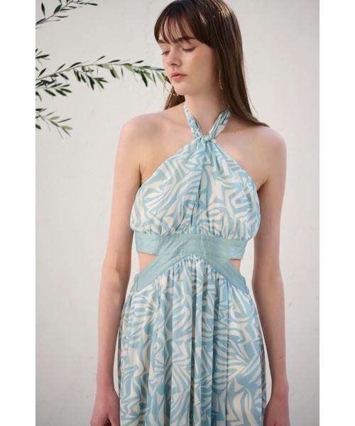 Estella.K ワンピース Cecilia Open Back Dress プリントカットアウト