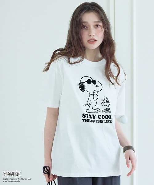 ウッドストック スヌーピー Tシャツ スヌーピー ウッドストック Tシャツ(L) ブラック アパレル 日本
