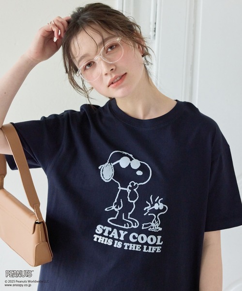 ウッドストック スヌーピー Tシャツ スヌーピー ウッドストック Tシャツ(L) ブラック アパレル 日本