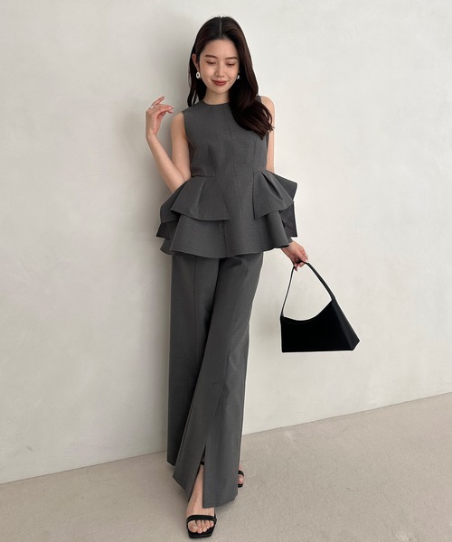 anuans（アニュアンス） ブラウス シャツ オブジェクトフレアトップス