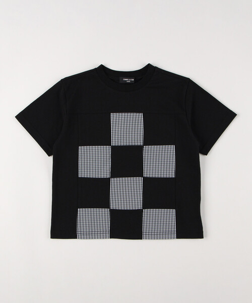 COMME CA ISM（コムサイズム） tシャツ ギンガムチェック使い パッチ