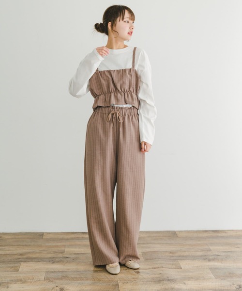 リハーズオール　ビスチェ ITEMS URBANRESEARCH ストライプシャーリングビスチェ