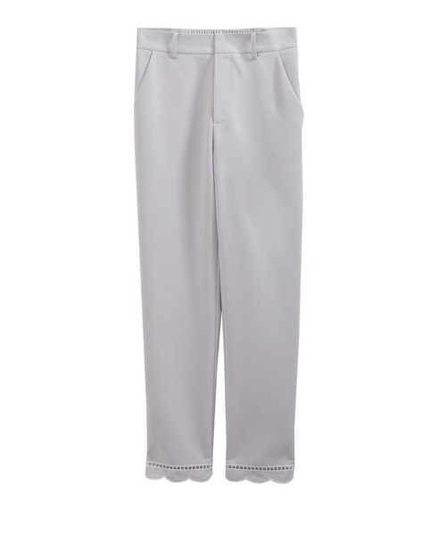 フィットモア　スカラップパンツ　定価7990円 Fit more パンツ はしごスカラップテーパードパンツ レディース