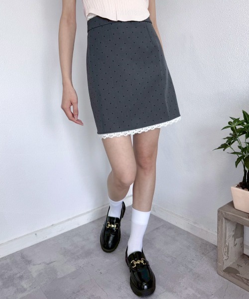 Mejoul スカート ドット柄タイトミニスカート : ZOZOTOWN Yahoo