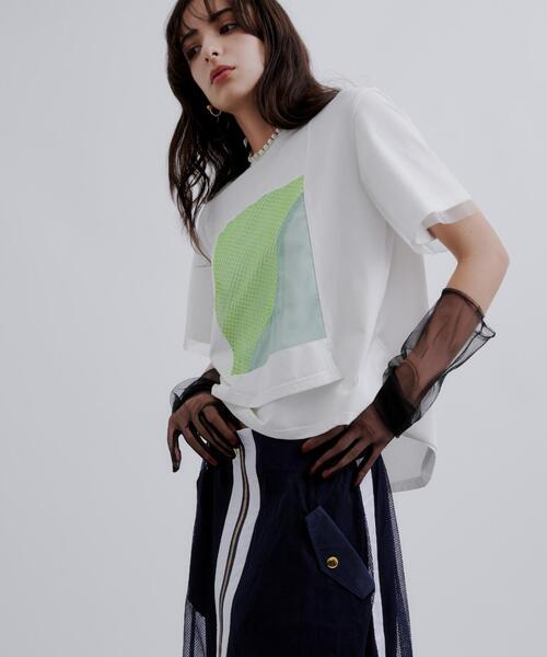 tシャツ AULA AILA（アウラ アイラ）別注メッシュコンビネーションＴ レディース AULA AILA tシャツ AILA（アウラ アイラ）別注メッシュ