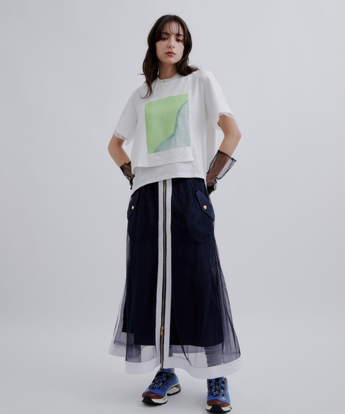 tシャツ AULA AILA（アウラ アイラ）別注メッシュコンビネーションＴ レディース AULA AILA tシャツ AILA（アウラ アイラ）別注メッシュ