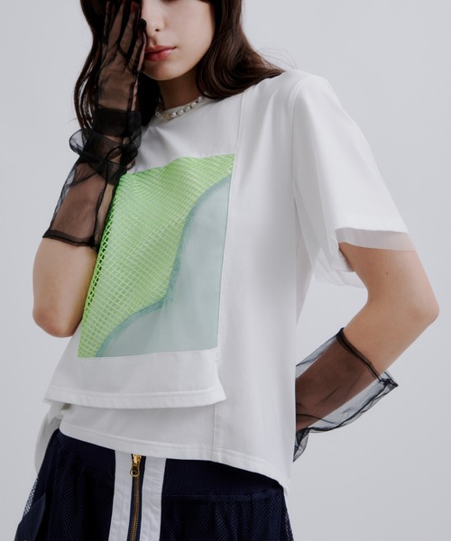 ￼ AULA AILA アウラアイラ　メッシュコンビネーションTシャツ　新品 AULA AILA tシャツ AILA（アウラ アイラ）別注メッシュ
