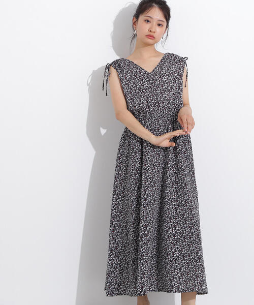 SOBRE ソブレ　フラワープリント ノースリーブワンピース N.Natural Beauty Basic ワンピース 「PS/低身長サイズ