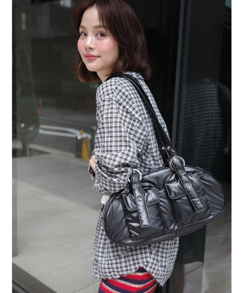 DIESEL ミニボストン ハンドバッグ メタルロゴ ナイロン ブラック JUMELLE（ジュメロ） ボストンバッグ 「Casselini」ナイロンミニ