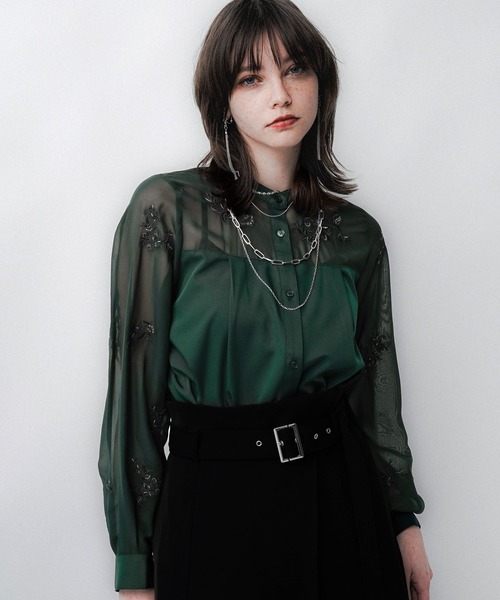 HARE ブラウス シャツ シシュウシアーシャツ(HARE) レディース