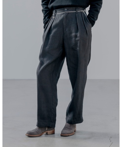 uniform experiment パンツ BRUSHED LINEN CUT-OFF PANTS メンズ