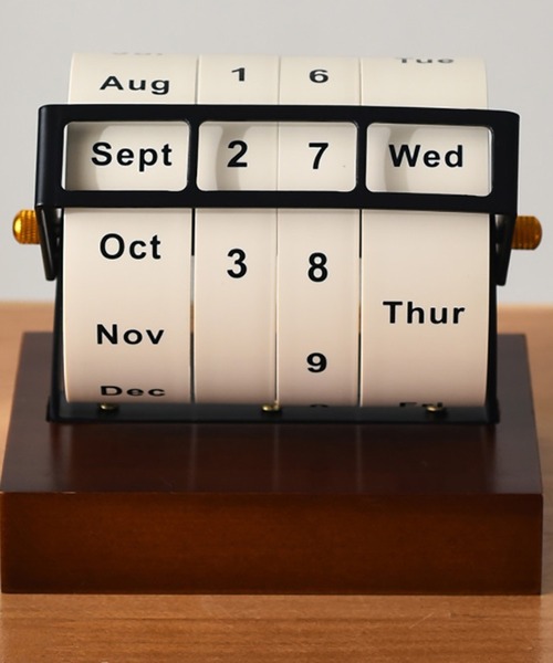 VIBGYOR インテリア 「 somni / ソニ 」ウッドレトロ 回転式カレンダー