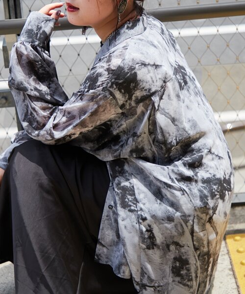【新品】Mavie...7シアー柄シャツ Mavie..7】シアー柄シャツ（シャツ/ブラウス）｜Mavie..7