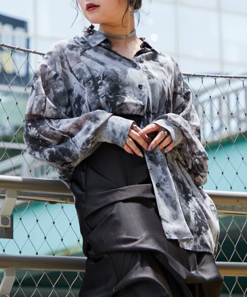 Mavie..7 ブラウス シャツ 「Mavie..7」シアー柄シャツ