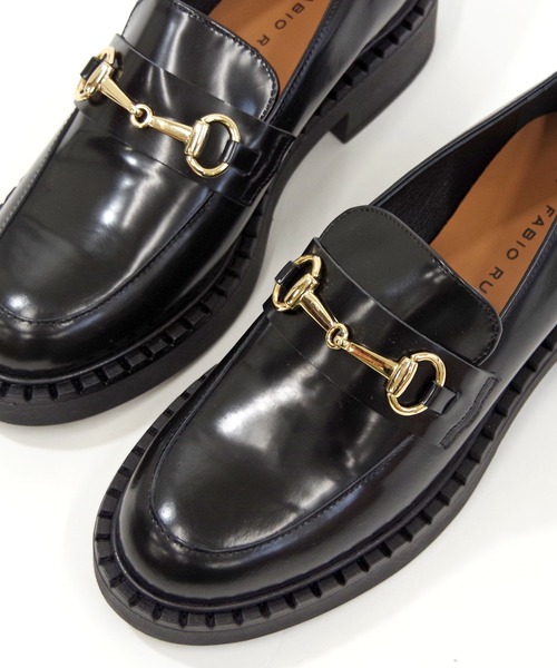 【美品】ファビオ ルスコーニ　ボリュームソール仕上げビットローファー　イタリア製 FABIO RUSCONI（ファビオルスコーニ） ローファー ファビオ ルスコーニ