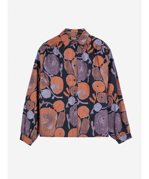ブラウス シャツ Dahlia pattern gathered shirt レディース