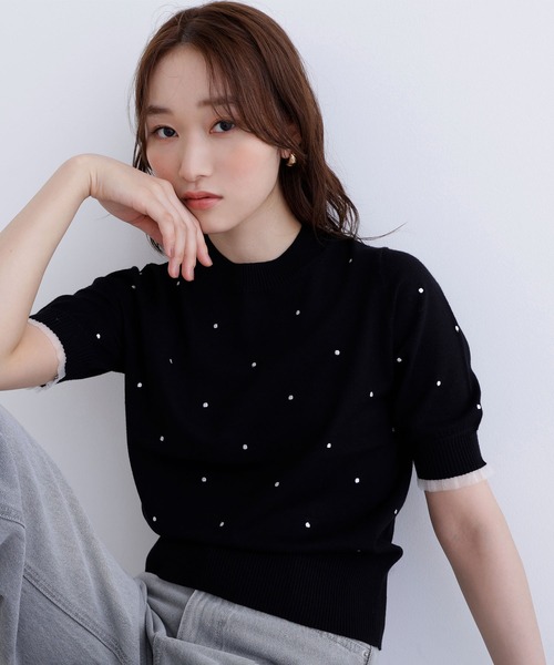 ✨美品✨24年 BEARDSLEY ビアズリー ラメノットニット ブラック