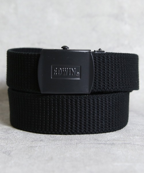 EDWIN（エドウィン） ベルト EDWIN 32mm ブラックバックルGIベルト