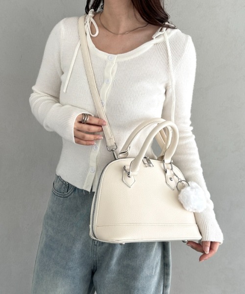 CLEA ボストンバッグ 「6色展開」ハートチャーム付きボストンバッグ