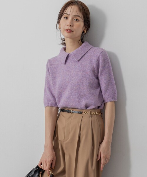 組曲（KUMIKYOKU） ニット セーター スパンコールヤーン 5分袖ニット