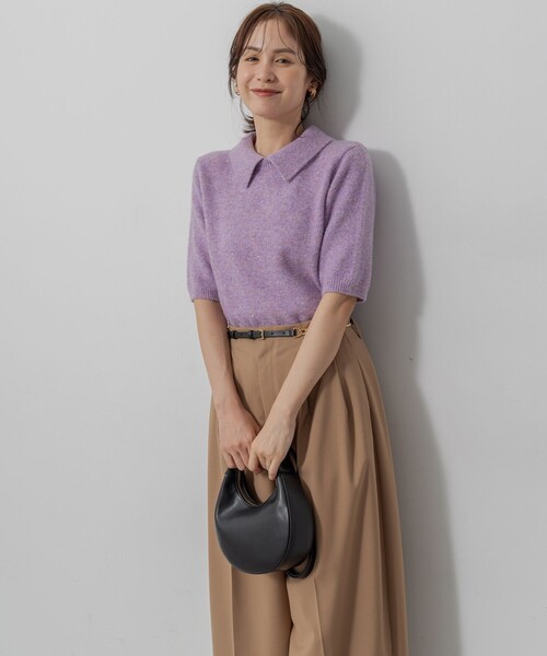 組曲（KUMIKYOKU） ニット セーター スパンコールヤーン 5分袖ニット