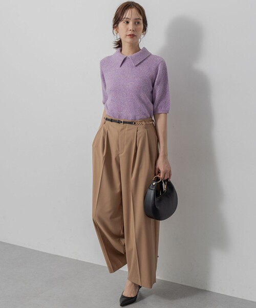 組曲（KUMIKYOKU） ニット セーター スパンコールヤーン 5分袖ニット