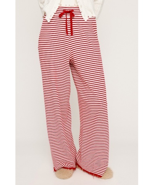 SLY（スライ） スラックス パンツ BORDER KNIT RELAX PT ボーダー