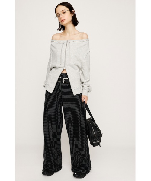 SLY（スライ） スラックス パンツ BORDER KNIT RELAX PT ボーダー