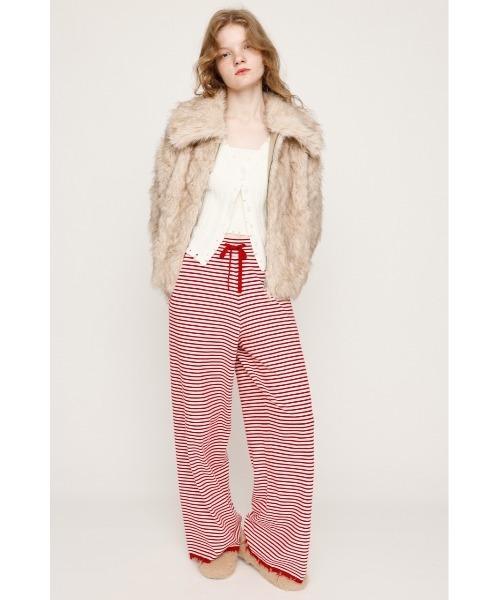 SLY スラックス パンツ 「2025AW」BORDER KNIT RELAX PT