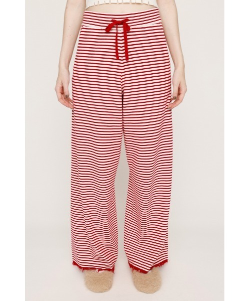 SLY（スライ） スラックス パンツ BORDER KNIT RELAX PT ボーダー