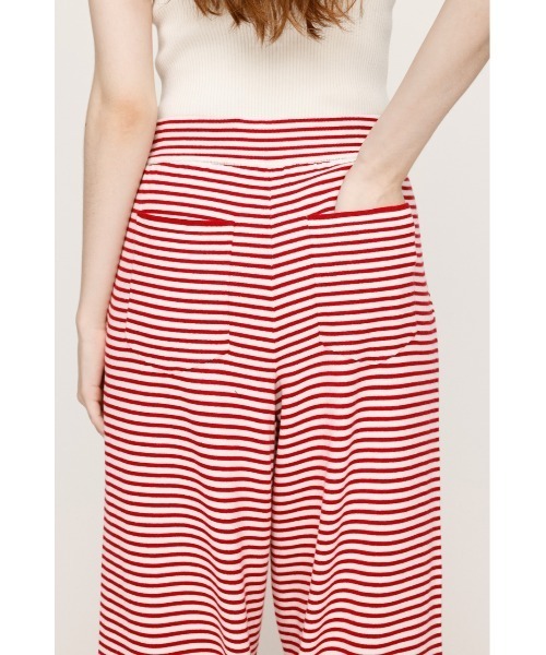 SLY（スライ） スラックス パンツ BORDER KNIT RELAX PT ボーダー
