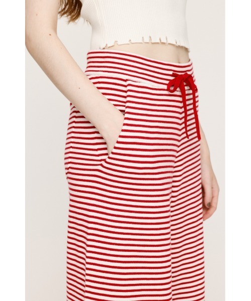 SLY（スライ） スラックス パンツ BORDER KNIT RELAX PT ボーダー