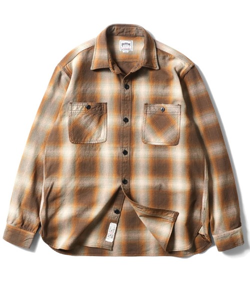 【きや】HOUSTON オンブレチェックビエラシャツ HOUSTON（ヒューストン） シャツ オンブレチェックビエラシャツ メンズ