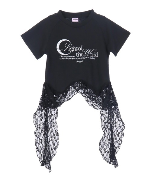 ANAP GiRL（アナップガール） tシャツ 裾 フリル レース 切り替え 