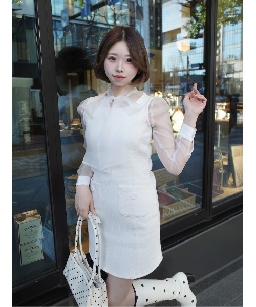 Darich（ダーリッチ） ブラウス シャツ シアーパフショルブラウス