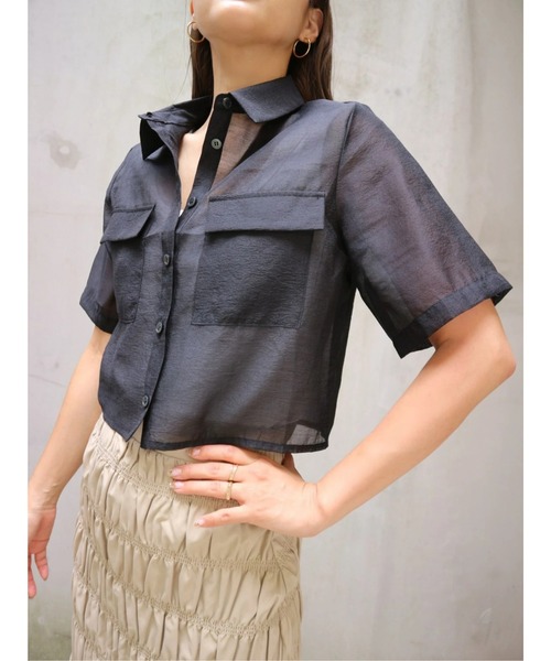 「TRUNC」 半袖シャツ FREE グレイッシュベージュ レディース_画像2