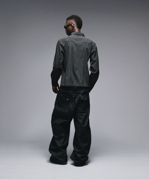 ANDER HUNK シャツ W-Pocket Stripe Shirt / Wポケットストライプ