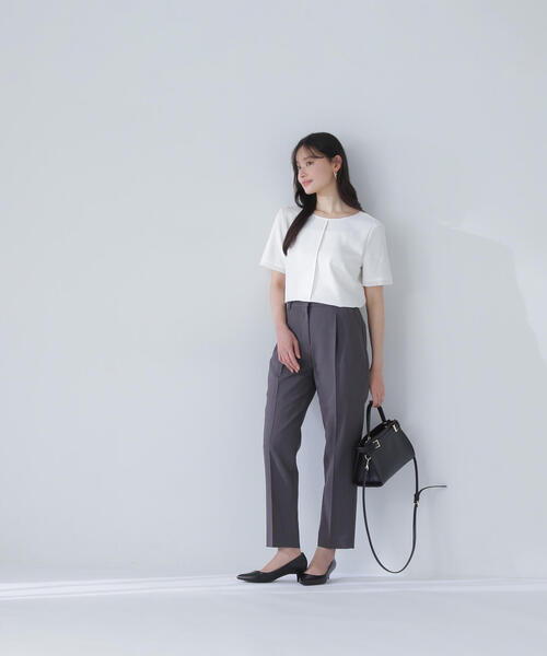 「NATURAL BEAUTY BASIC」 半袖ブラウス SMALL オフホワイト レディース_画像4