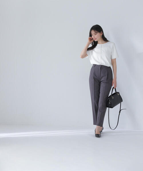 「NATURAL BEAUTY BASIC」 半袖ブラウス SMALL オフホワイト レディース_画像9