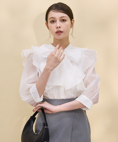レディース　ブラウス AOYAMA 【洋服の青山】《最短当日発送》レディース クルーネック