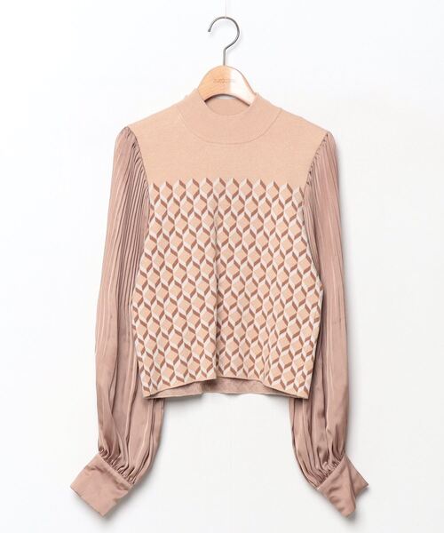 EIMY ISTOIRE EIMYロゴニット ベージュ エイミーイストワール EIMY ISTOIRE インターシャロゴニット （BEIGE