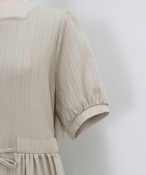 「BLUEEAST」 半袖ワンピース LONG ネイビー レディース_画像3