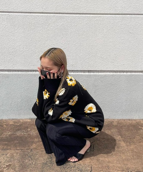 「NYLAUS」 「Patina」ニットカーディガン M イエロー メンズ_画像4