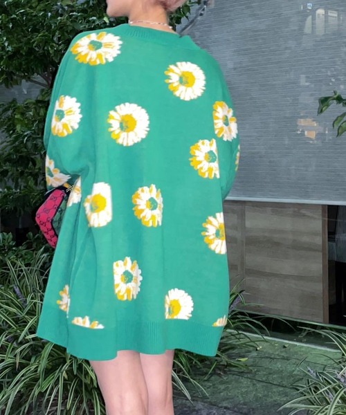 「NYLAUS」 「Patina」ニットカーディガン M イエロー メンズ_画像9