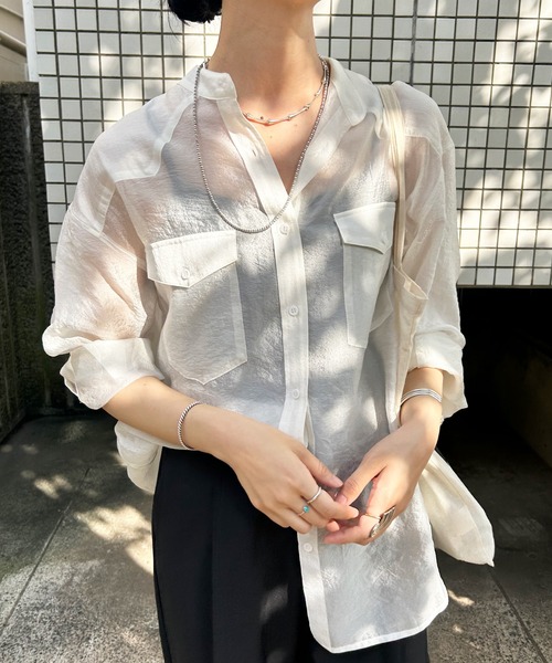 「SHENERY」 長袖ブラウス FREE グレー レディース_画像5