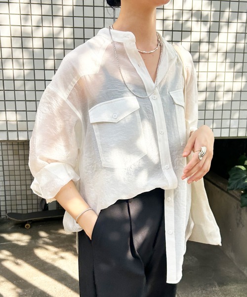 「SHENERY」 長袖ブラウス FREE グレー レディース_画像6