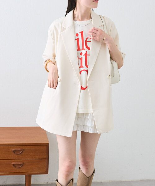 「mystic」 テーラードジャケット FREE ブラック レディース_画像2